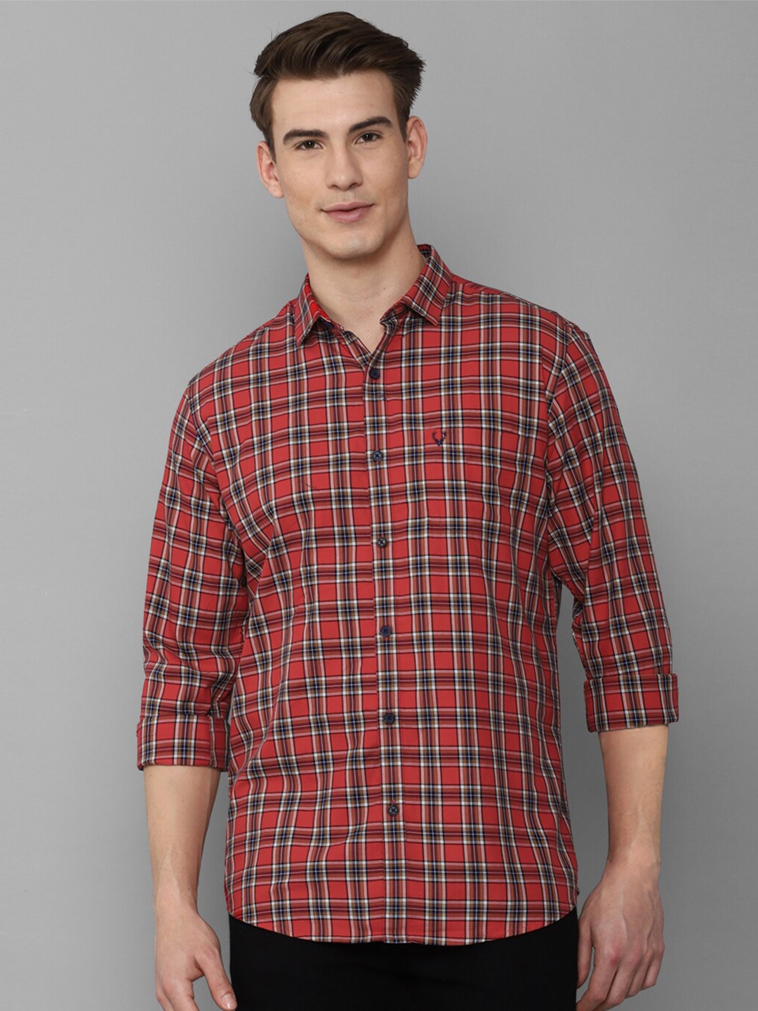 

Allen Solly Men Maroon Slim Fit Tartan Checked Casual Shirt