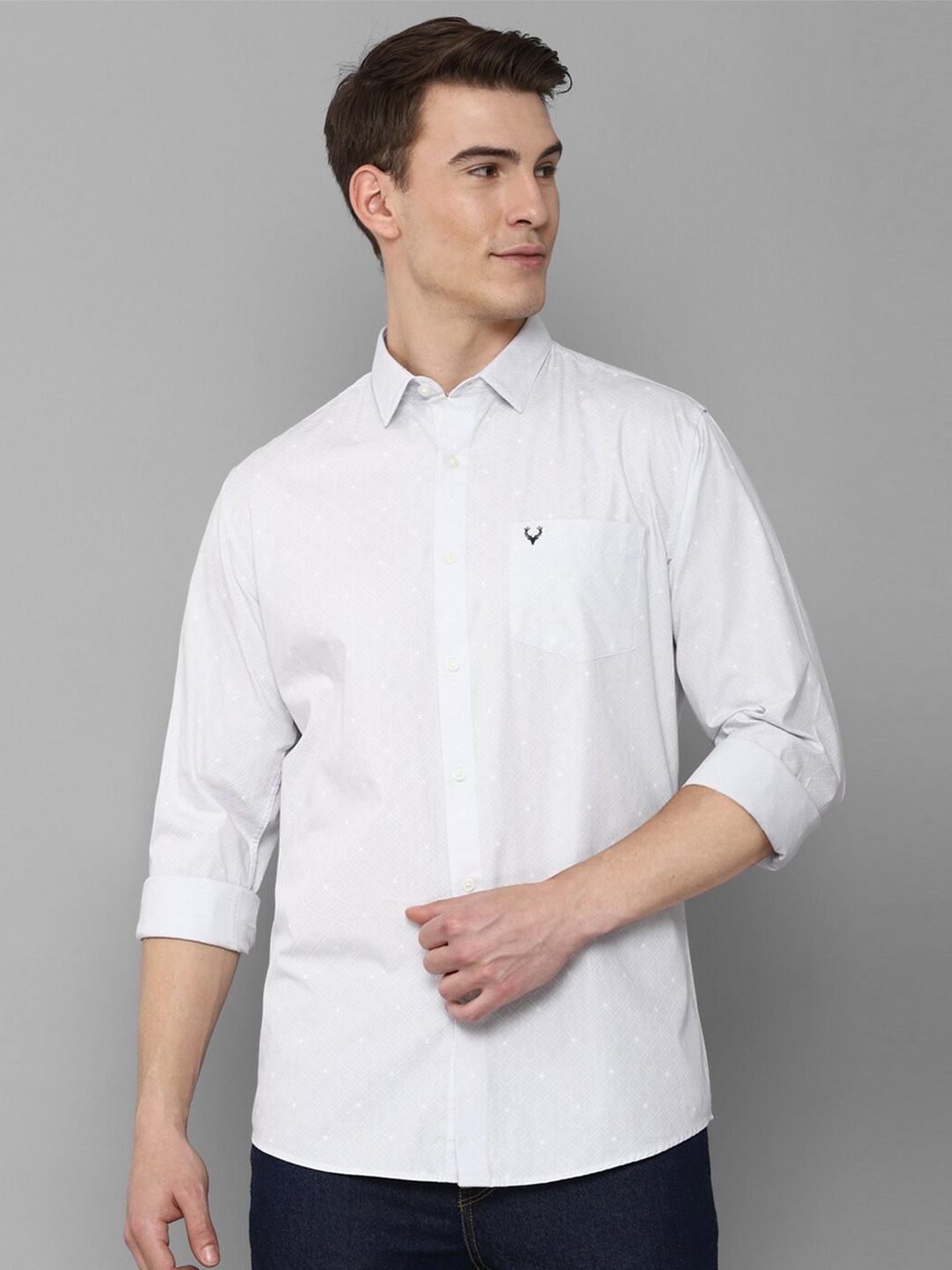 

Allen Solly Men White Slim Fit Printed Casual Shirt