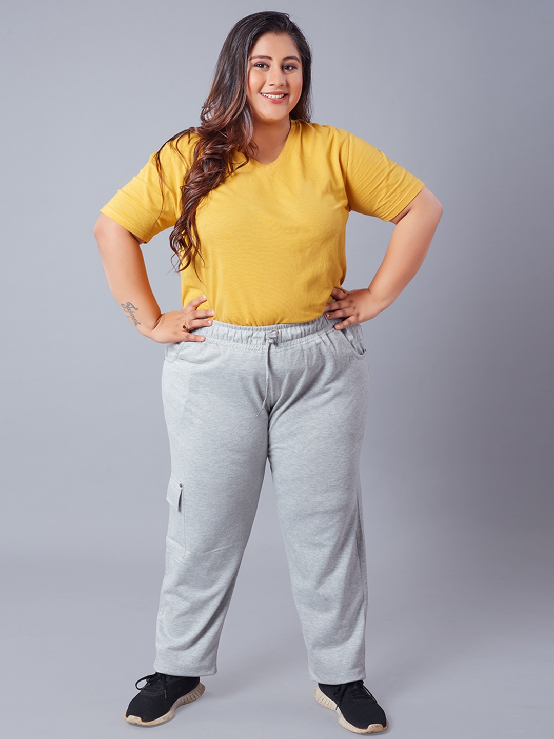 

CUPID Women Grey Printed Cotton Lounge Pants