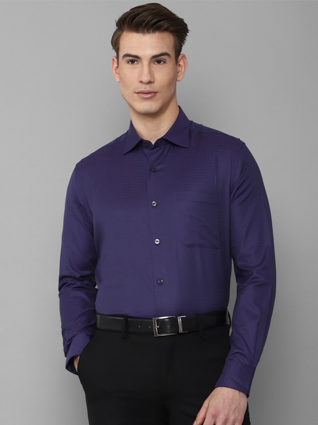 

Louis Philippe Gods & Kings Men Navy Blue Giza Cotton Formal Shirt