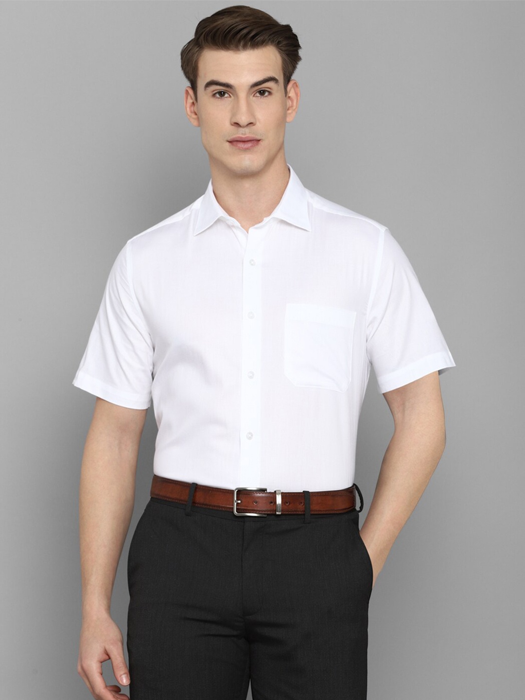 

Louis Philippe Men White Solid Formal Shirt