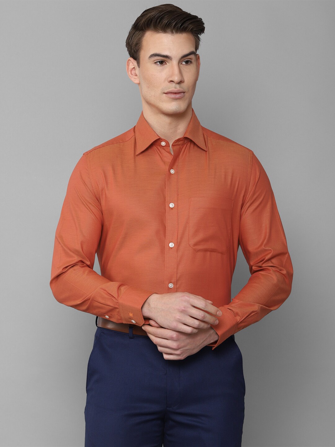 

Louis Philippe Men Orange Formal Shirt