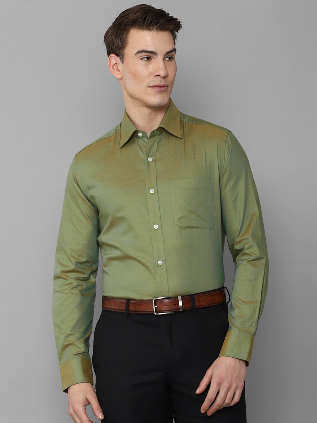 

Louis Philippe Men Green Formal Shirt