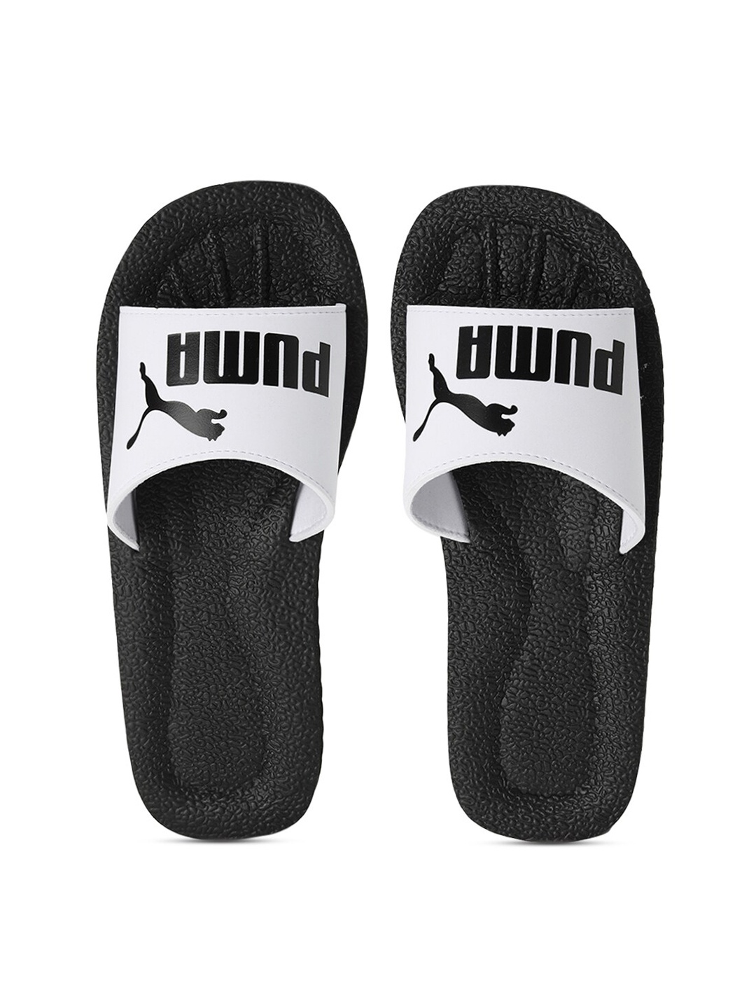 

Puma Unisex White & Black Purecat Printed Sliders