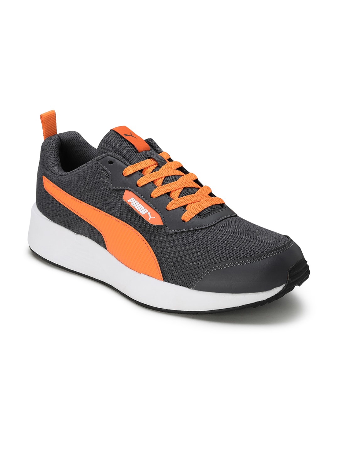 

Puma Men Grey & Orange Colourblocked Ampi Sneakers