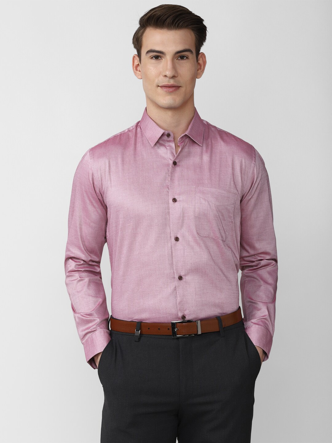 

Peter England Men Purple Pure Cotton Formal Shirt