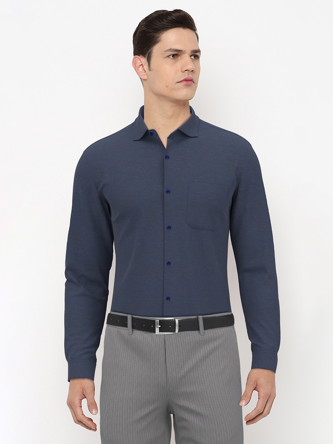 

Peter England Elite Men Navy Blue Slim Fit Formal Shirt
