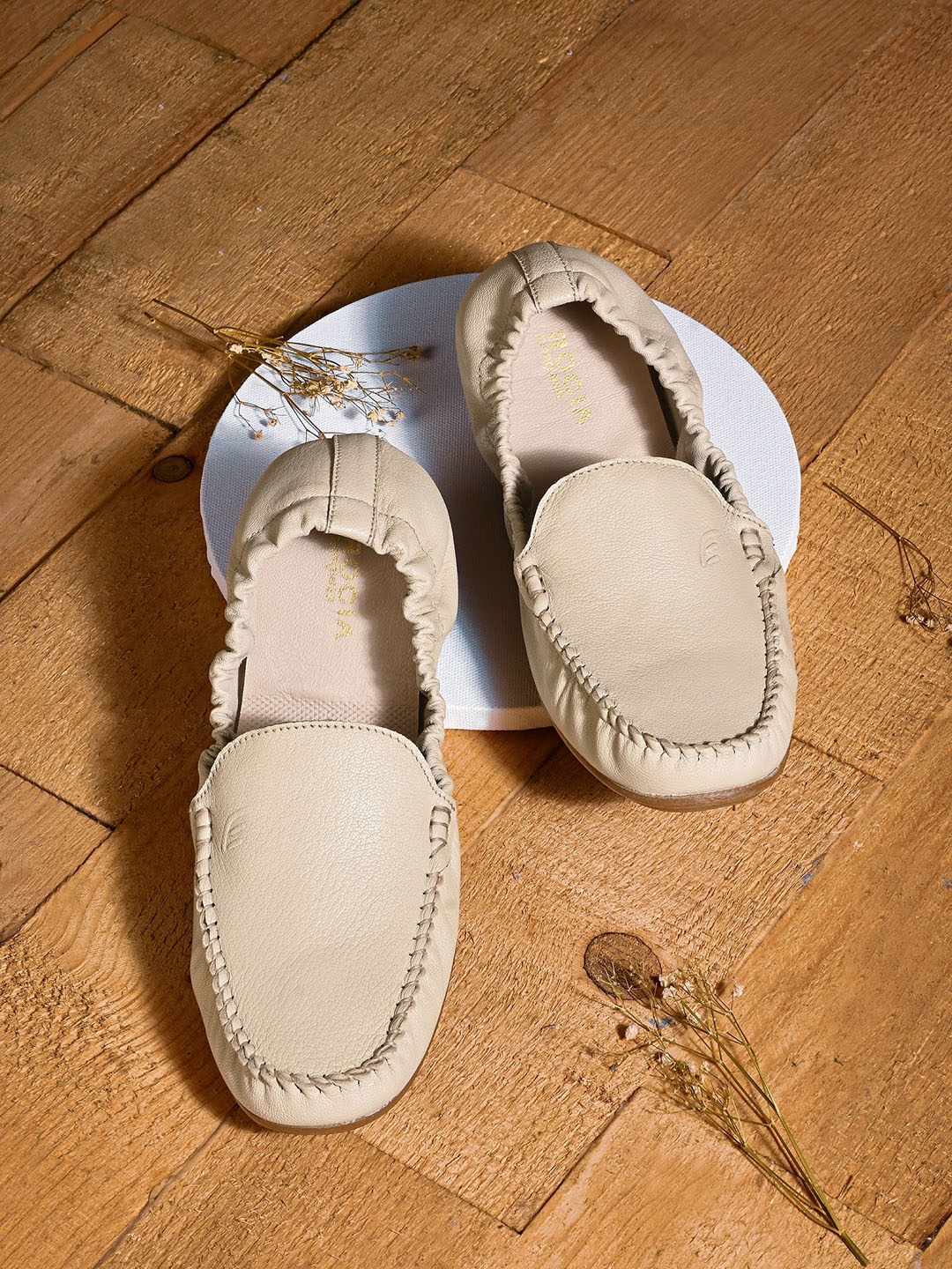 

Rocia Women Beige Leather Loafers