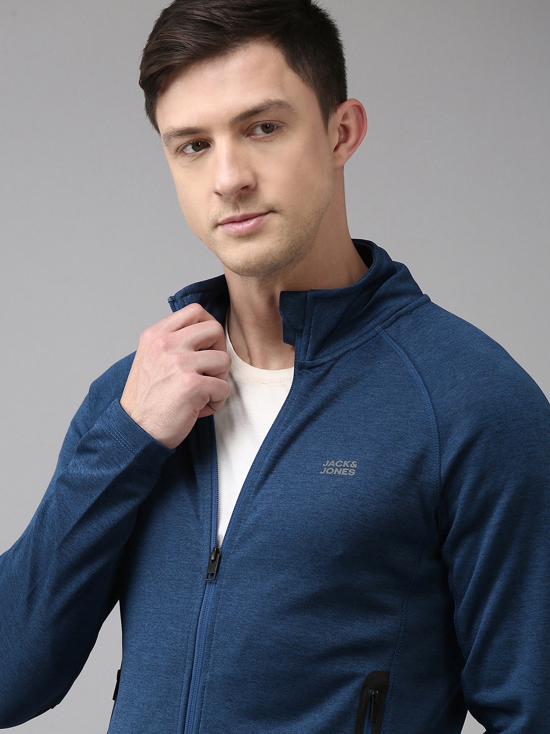 

Jack & Jones Men Blue Solid Sporty Jacket