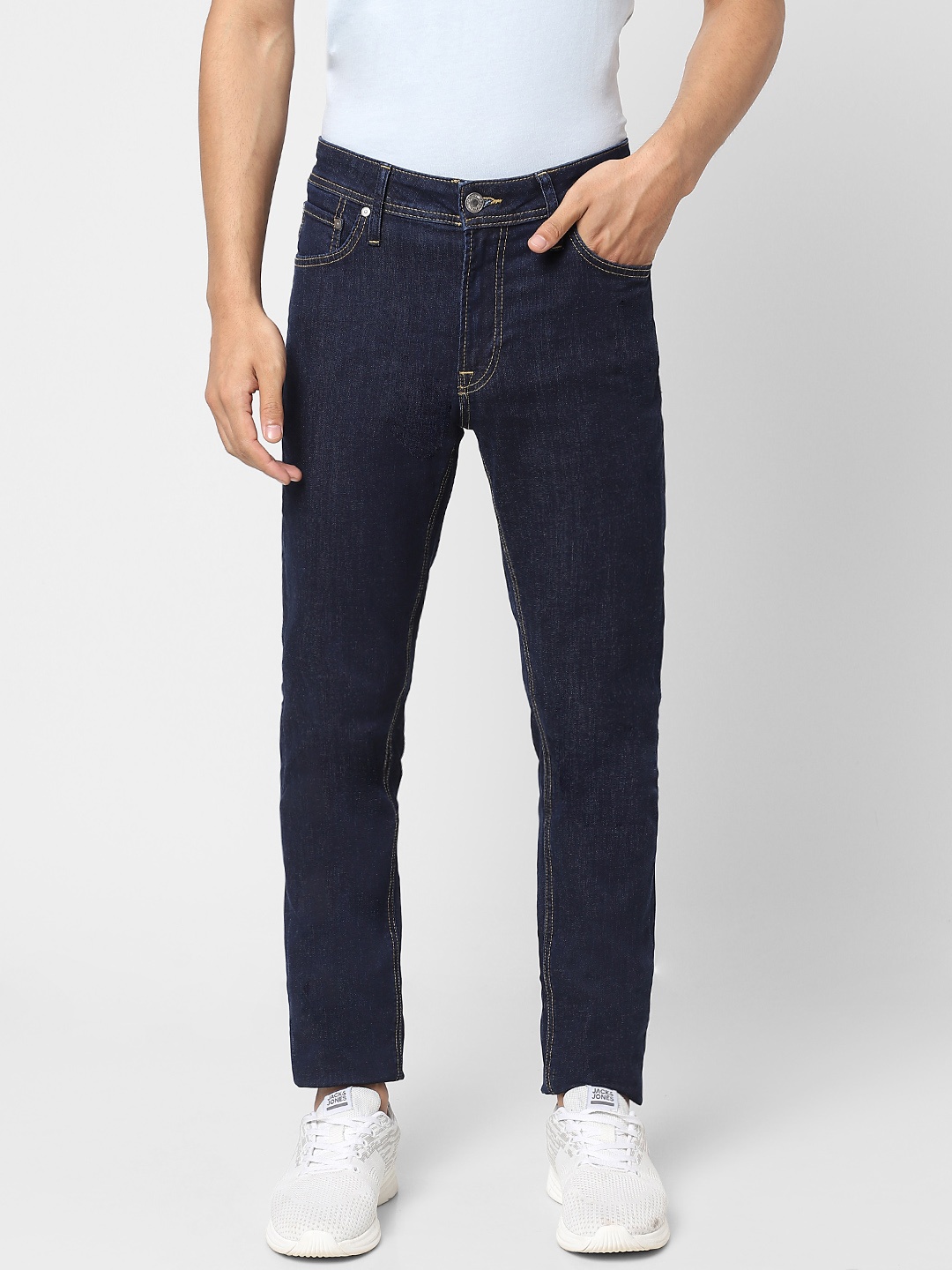 

Jack & Jones Men Blue Ben Skinny Fit Mid-Rise Stretchable Jeans