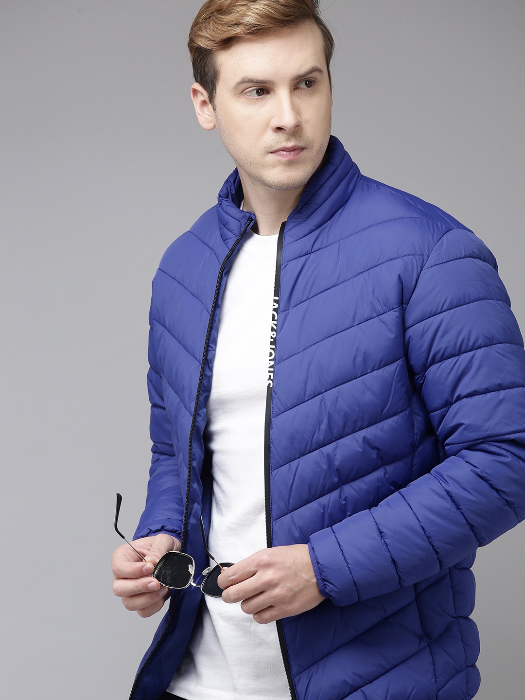 

Jack & Jones Men Blue Solid Puffer Jacket