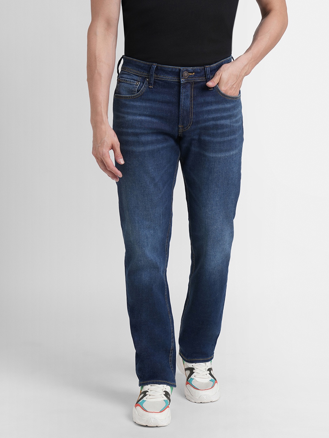 

Jack & Jones Men Blue Clark Low-Rise Light Fade Stretchable Jeans