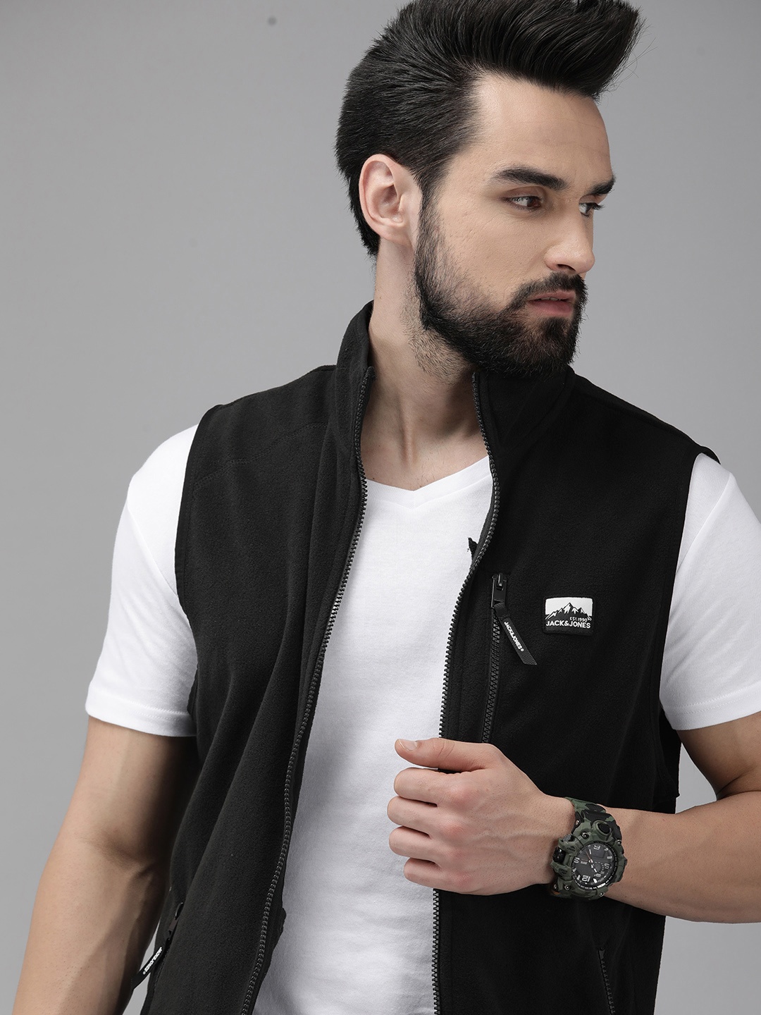 

Jack & Jones Men Black Solid Tailored Jacket