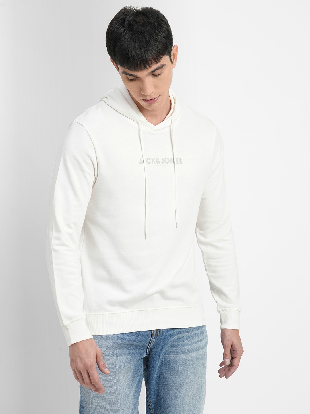 

Jack & Jones Men White Hooded Sweatshirt