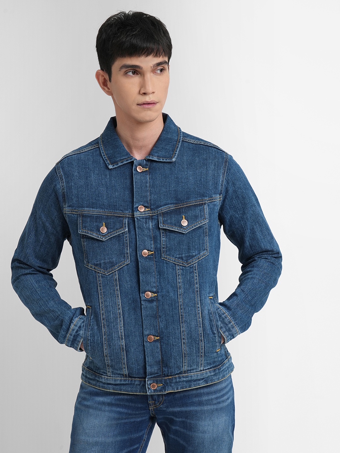 

Jack & Jones Men Blue Denim Jacket