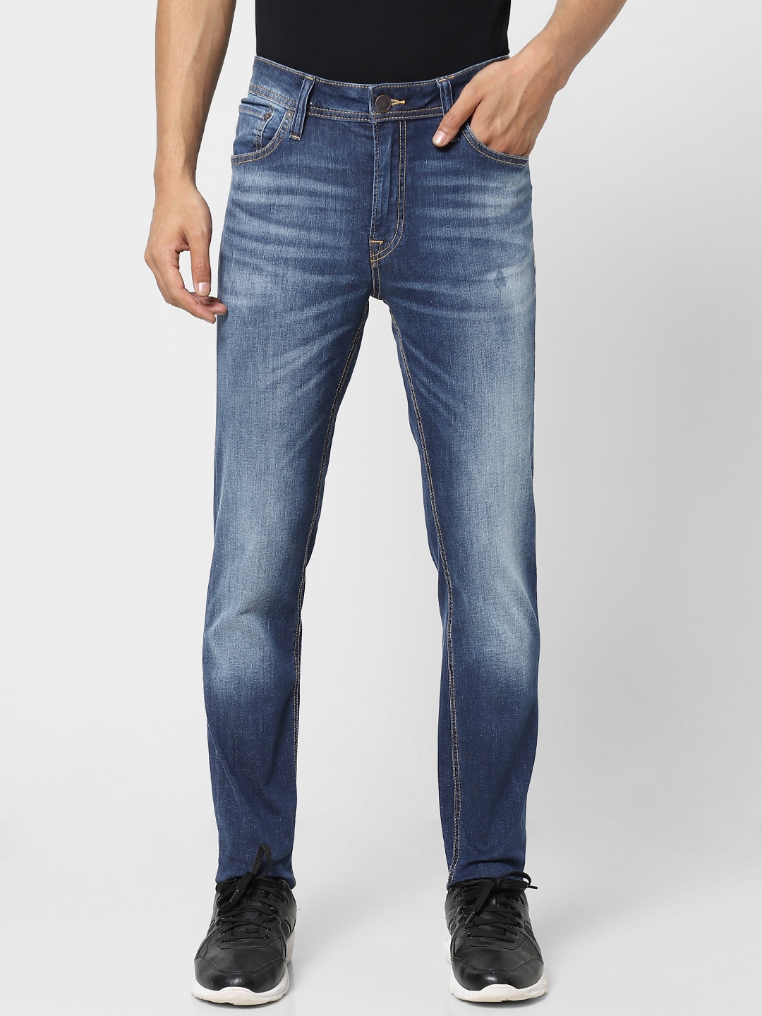 

Jack & Jones Men Blue Ben Skinny Fit Low-Rise Light Fade Stretchable Jeans