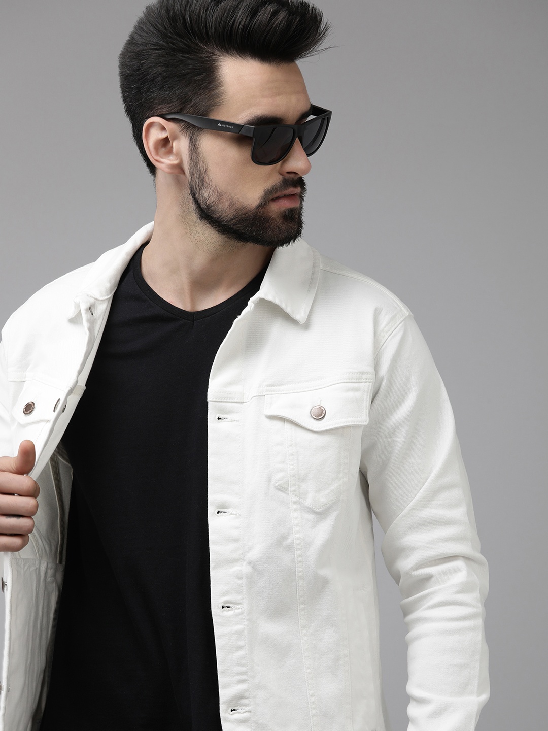 

Jack & Jones Men White Solid Denim Jacket