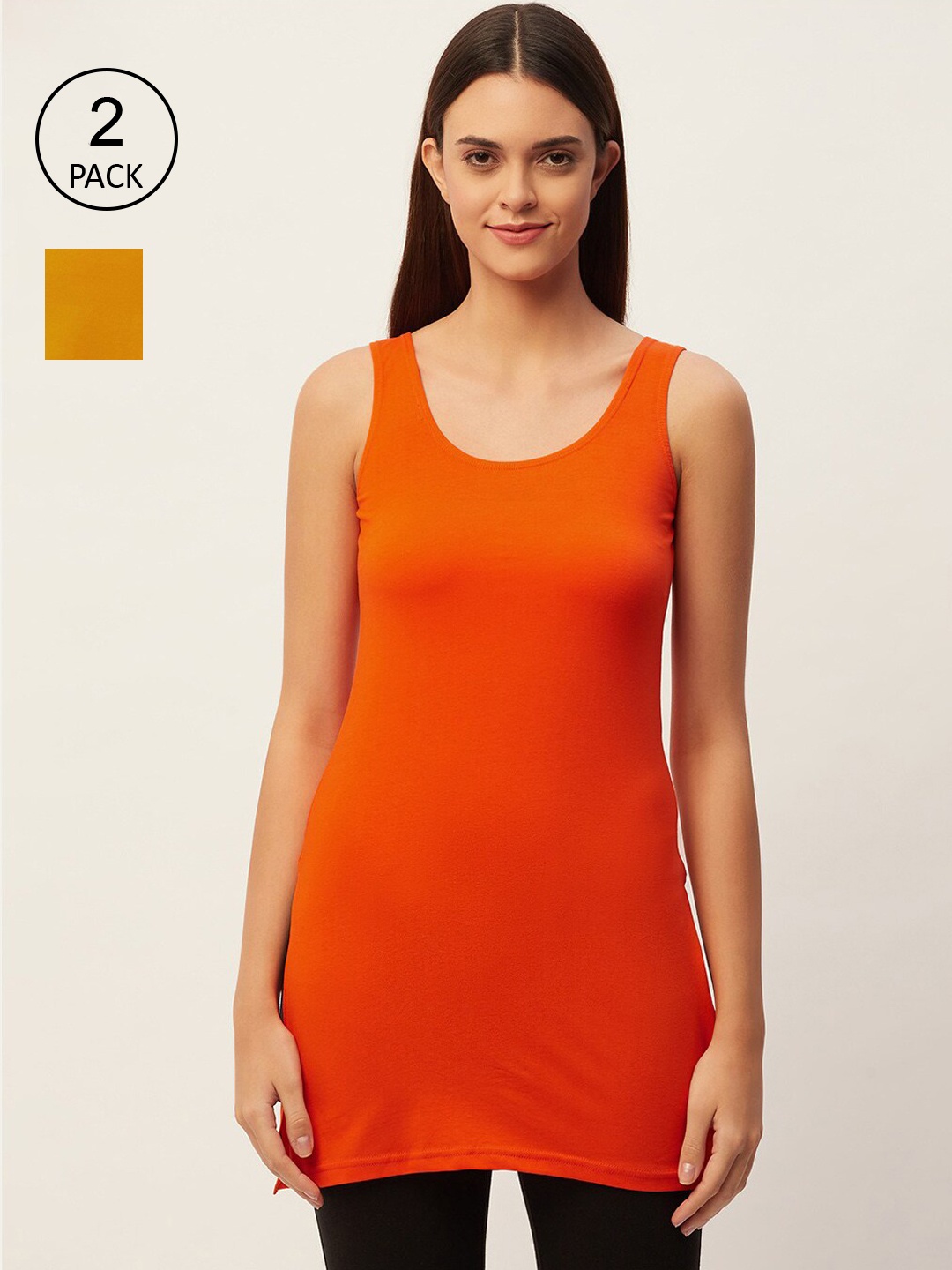 

Lady Lyka Women Set Of 2 Orange & Mustard Slips