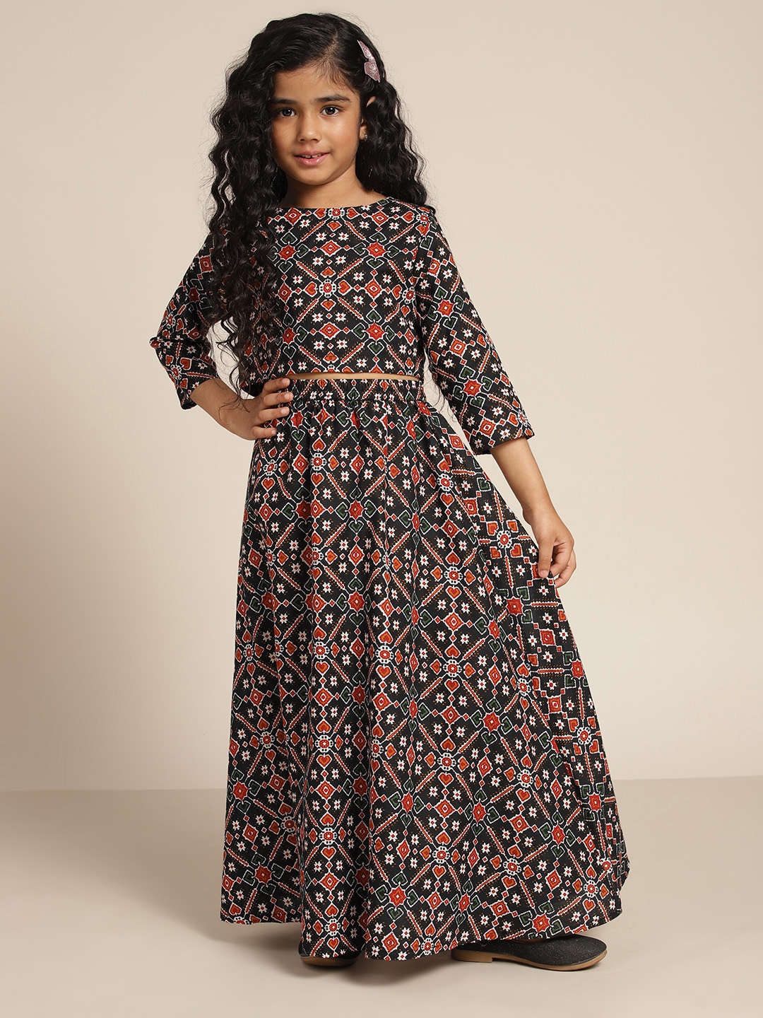

Sangria Girls Printed Ready to Wear Lehenga Choli, Multi