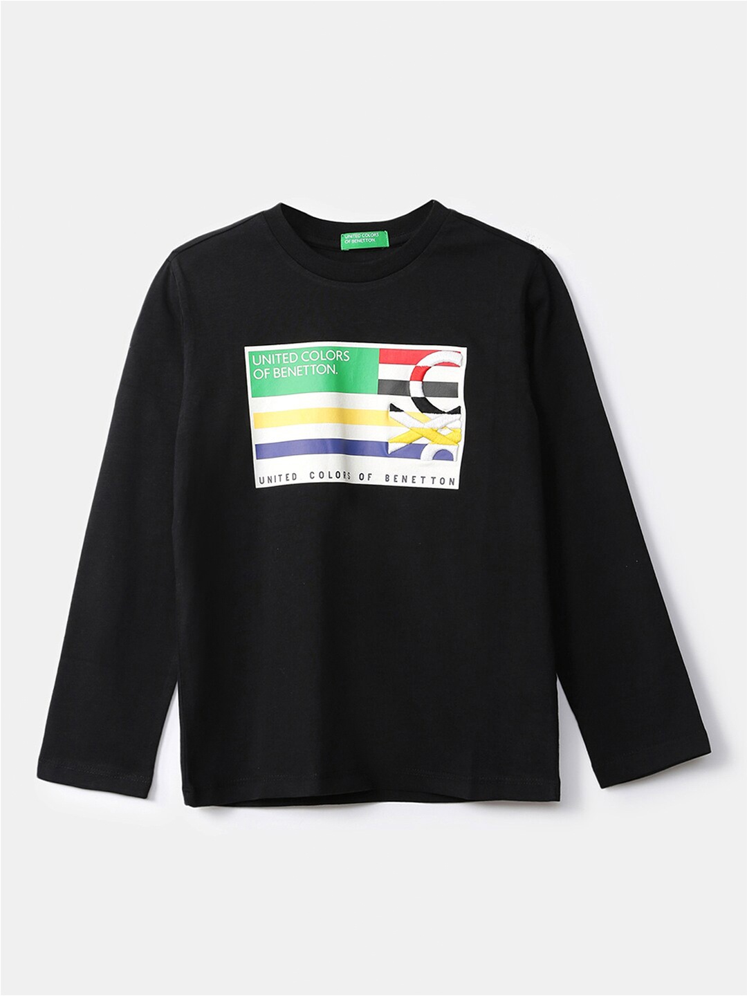 

United Colors of Benetton Boys Black Printed T-shirt