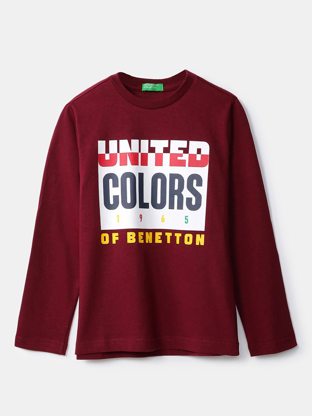 

United Colors of Benetton Boys Burgundy Printed T-shirt