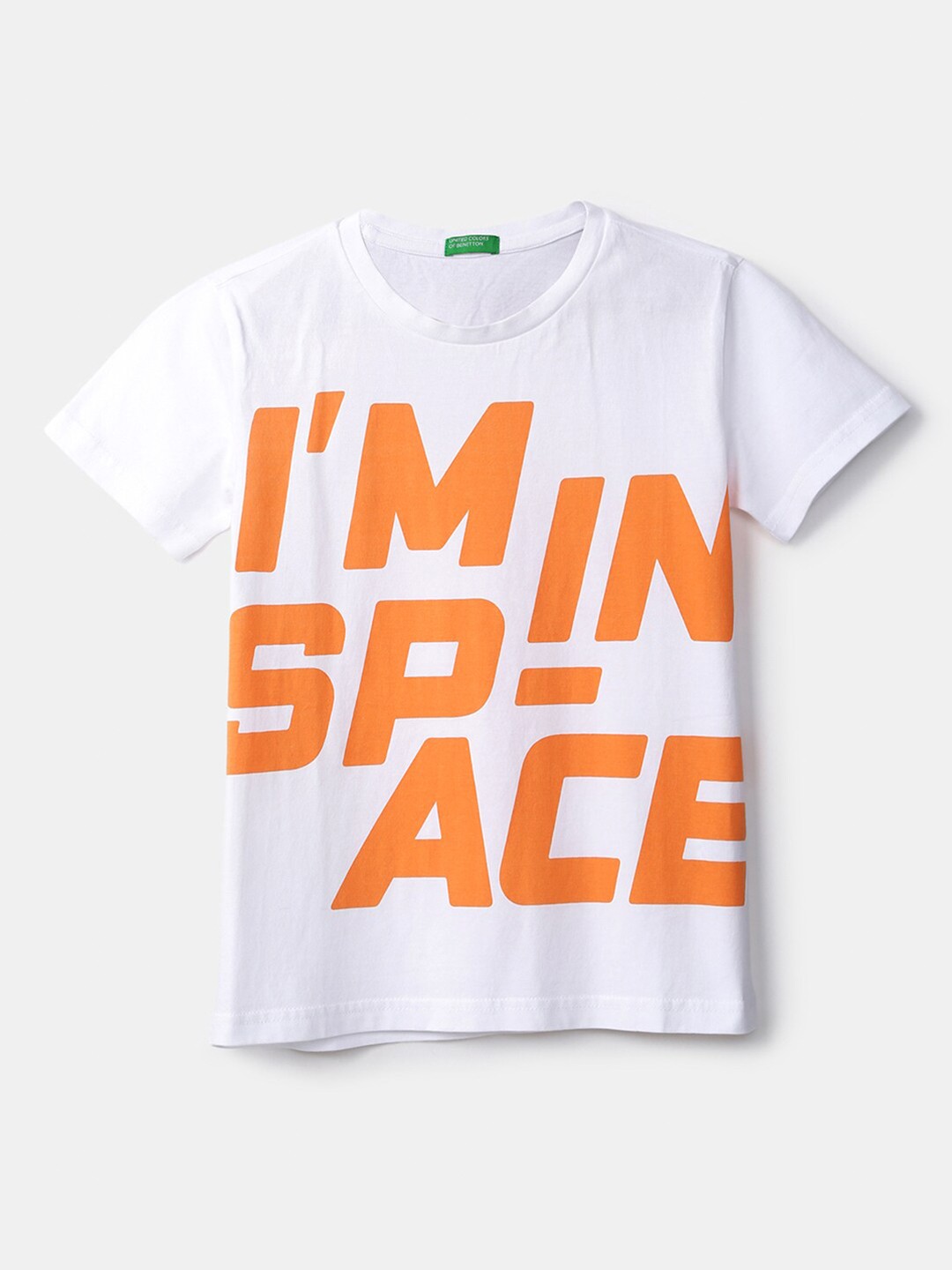 

United Colors of Benetton Boys White Typography Printed T-shirt