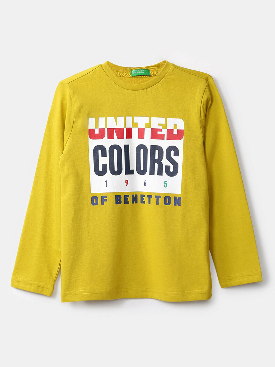 

United Colors of Benetton Boys Yellow Typography Printed T-shirt