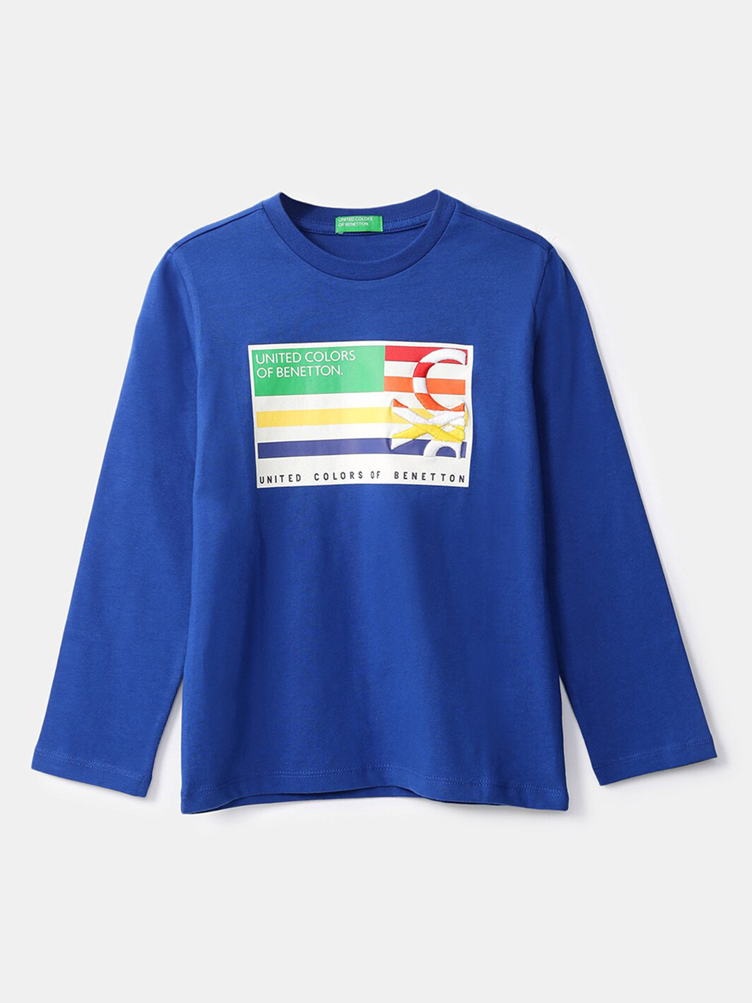

United Colors of Benetton Boys Blue Printed T-shirt
