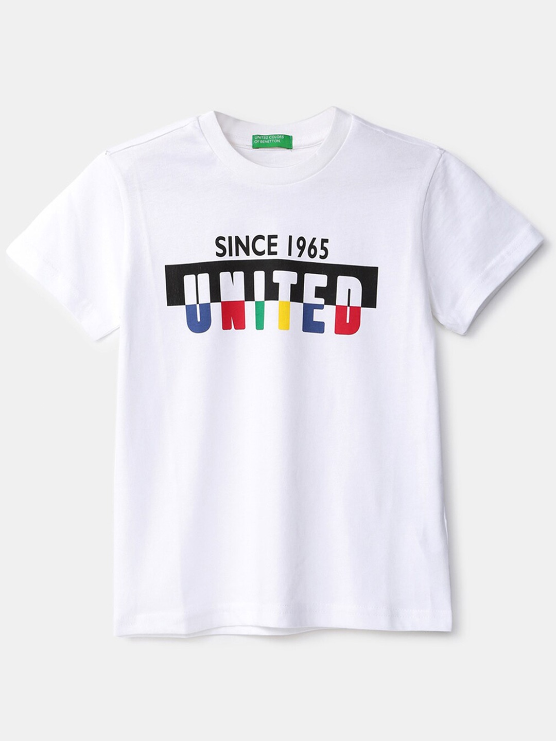 

United Colors of Benetton Boys White Typography Printed T-shirt