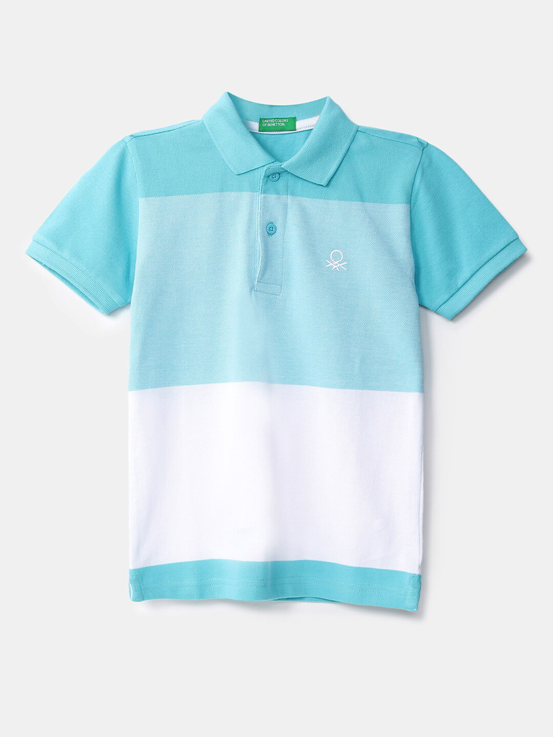 

United Colors of Benetton Boys Blue Polo Collar T-shirt