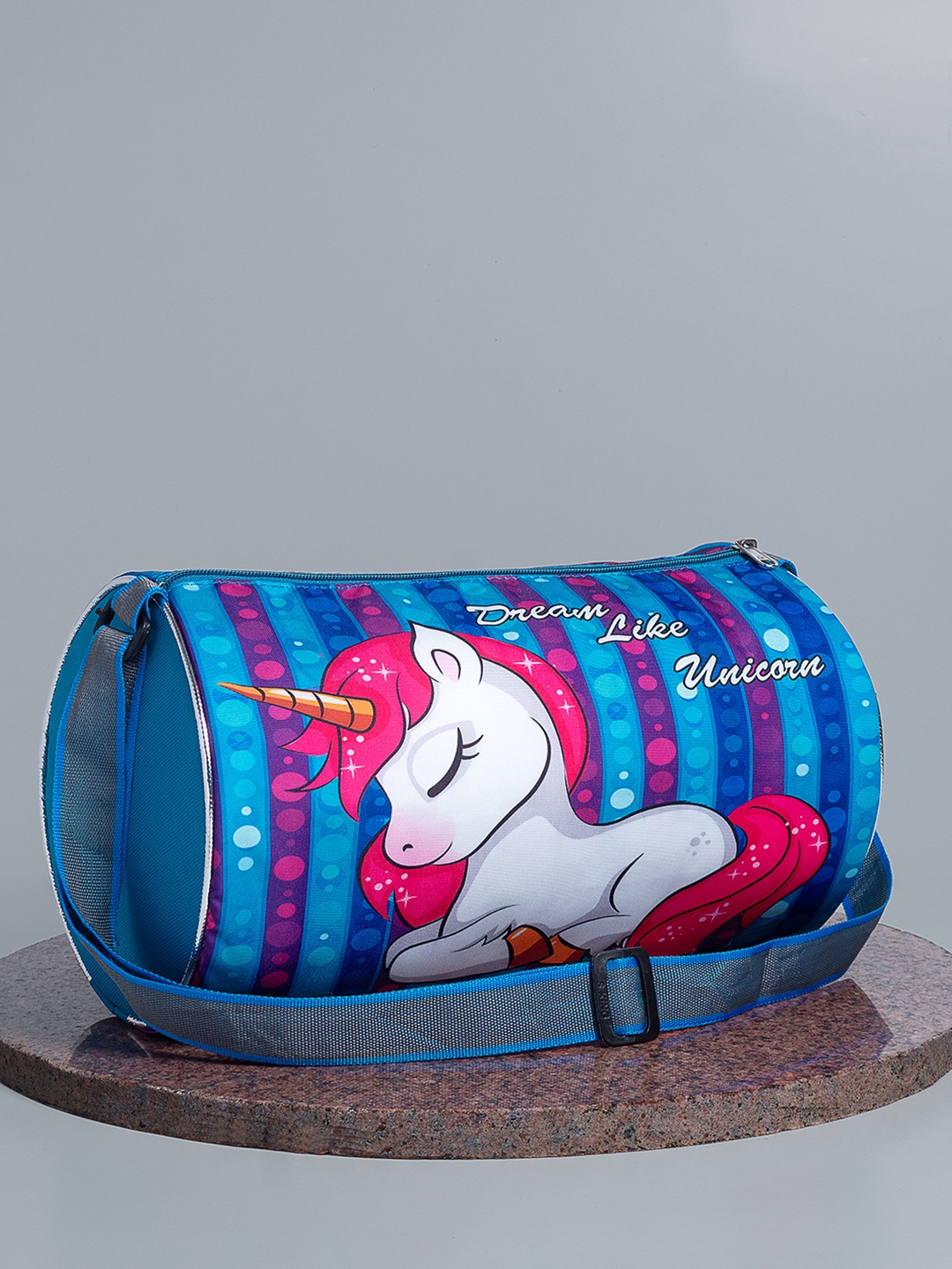 

Golden Peacock Kids Unicorn Printed Small Foldable Duffel Bag, Blue