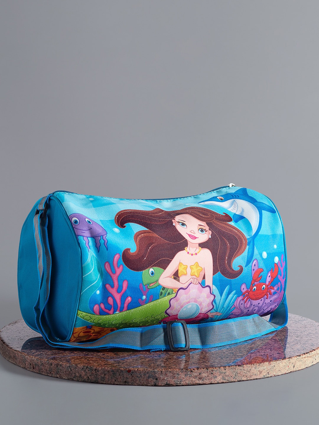 

Golden Peacock Kids Blue Mermaid Printed Travel Duffel Bag