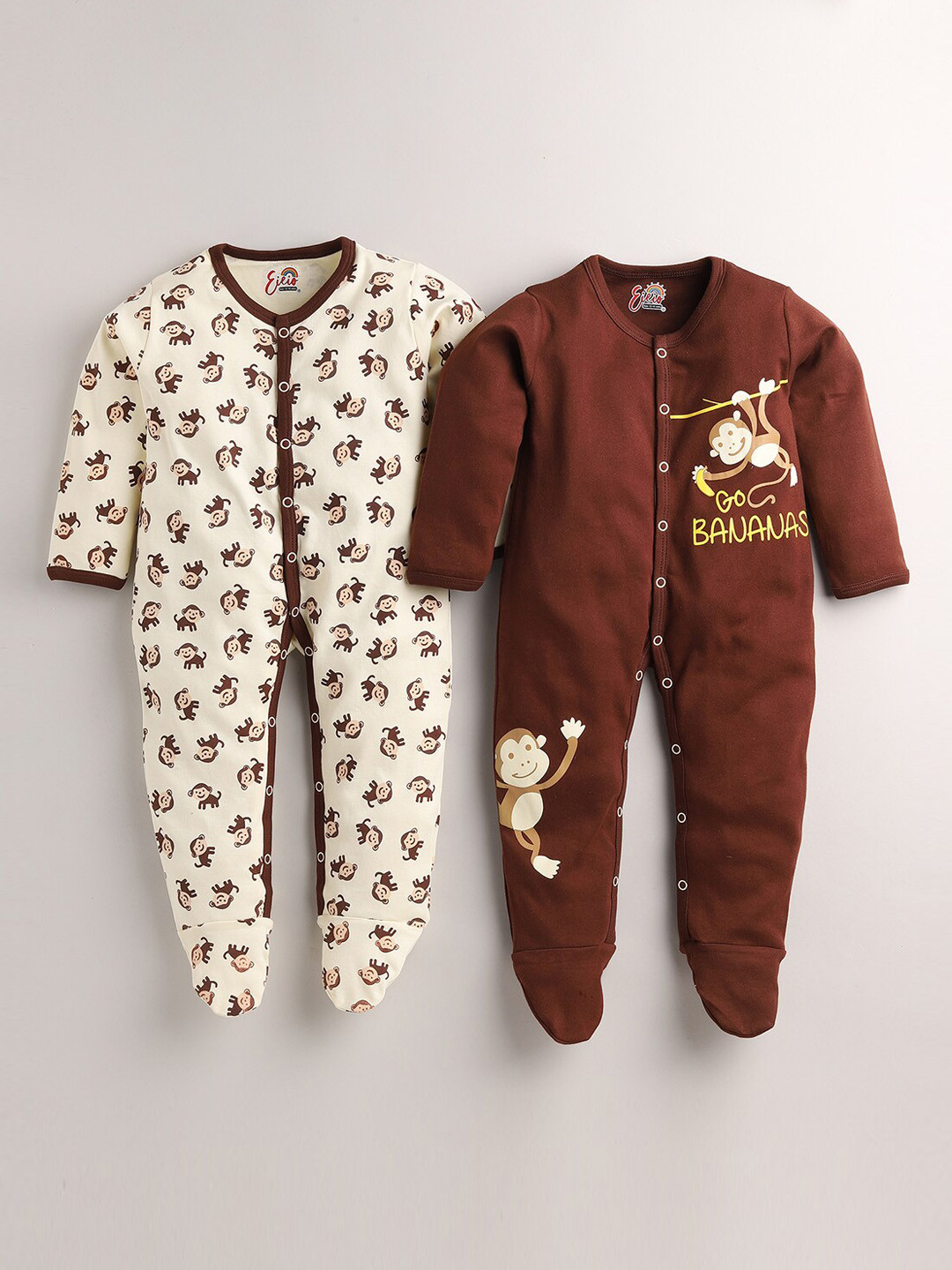 

Eieio Unisex Kids Red And White Set of 2 Rompers