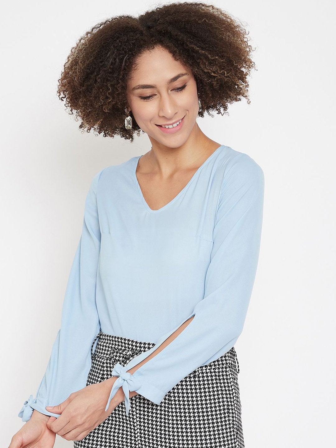 

La Zoire Blue Georgette Top