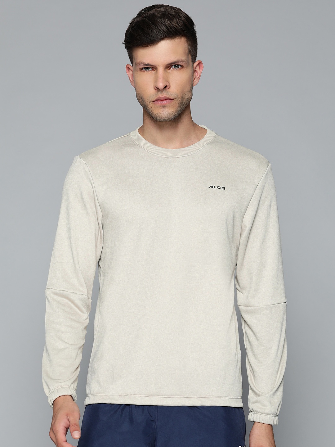 

Alcis Men Off White Solid Sweatshirt, Cream