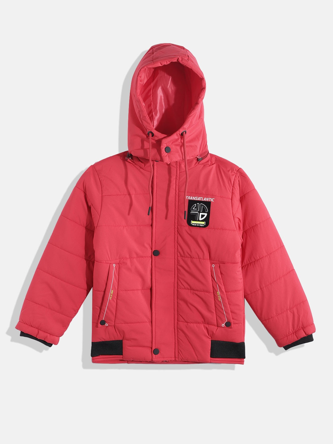 

Fort Collins Boys Detachable Hood Bomber Jacket, Red