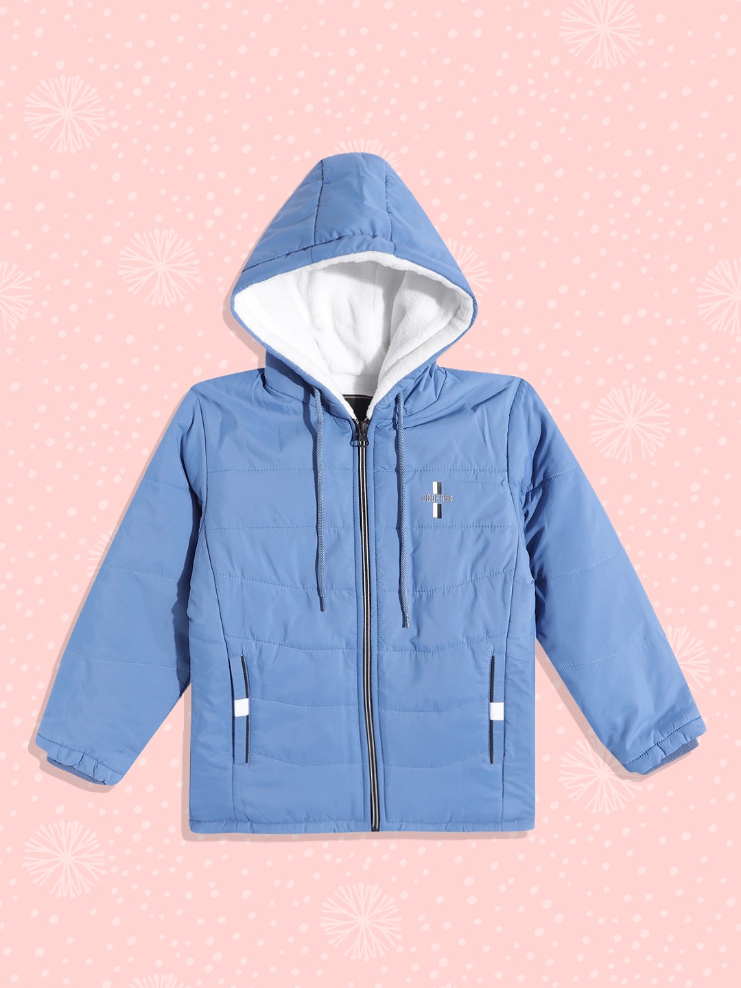 

Fort Collins Boys Blue Solid Insulator Fleece Lined Hooded Padded Jacket