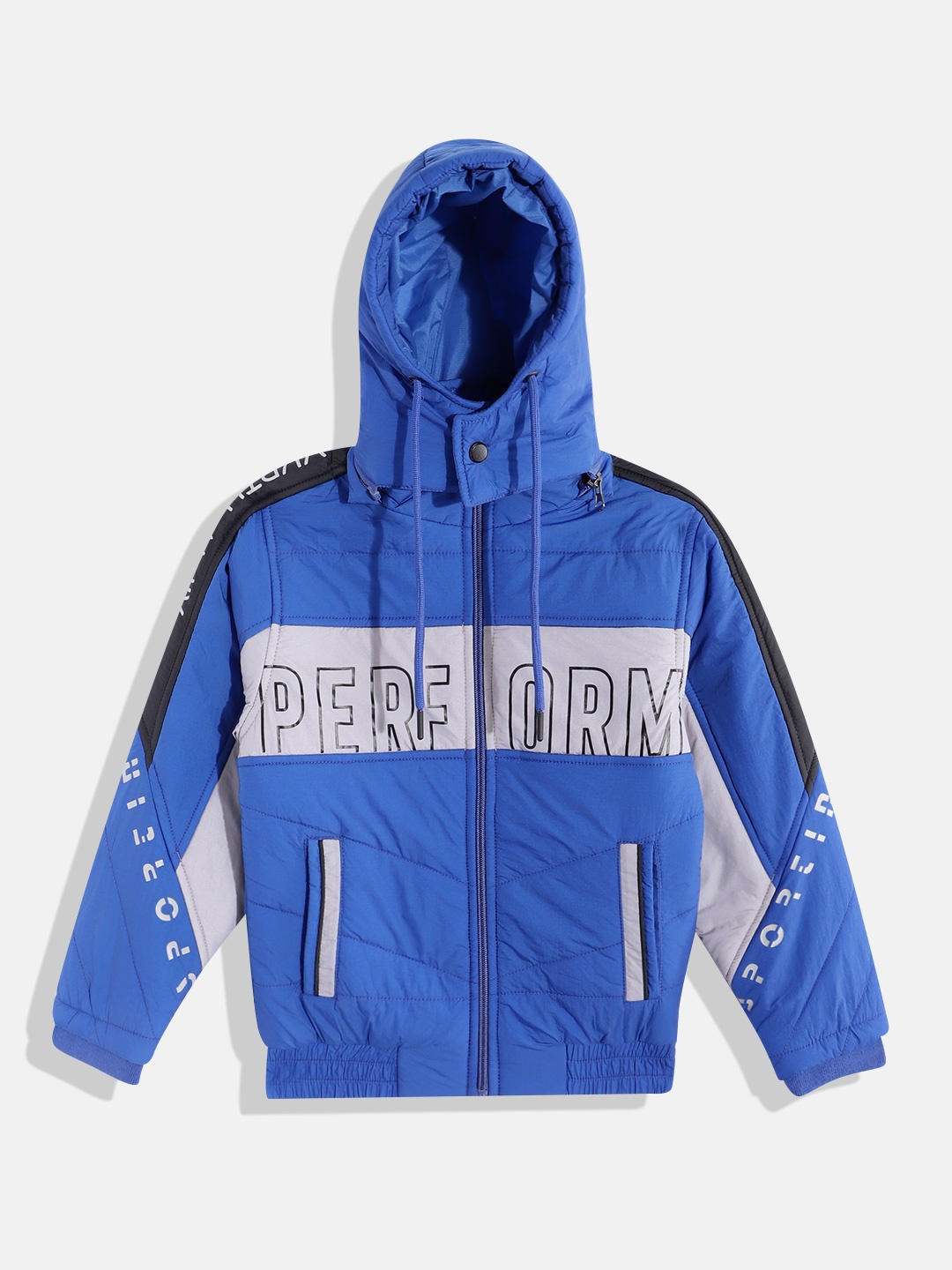 

Fort Collins Boys Colourblocked Detachable Hood Bomber Jacket, Blue