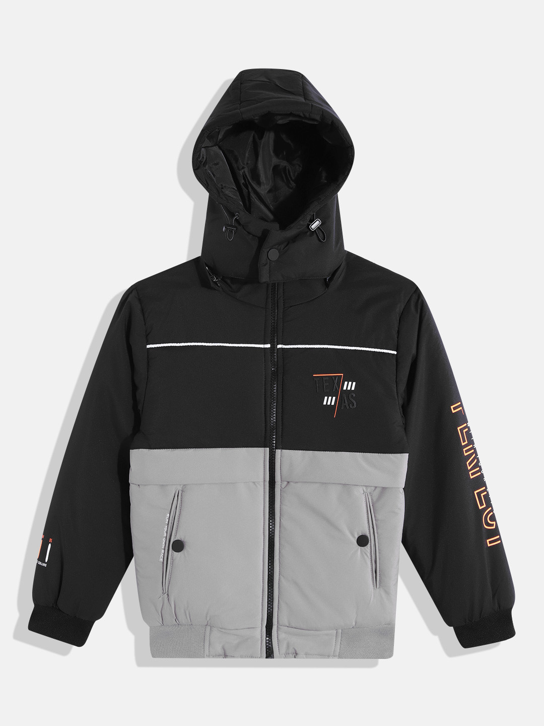 

Fort Collins Boys Black & Grey Colourblocked Bomber Jacket
