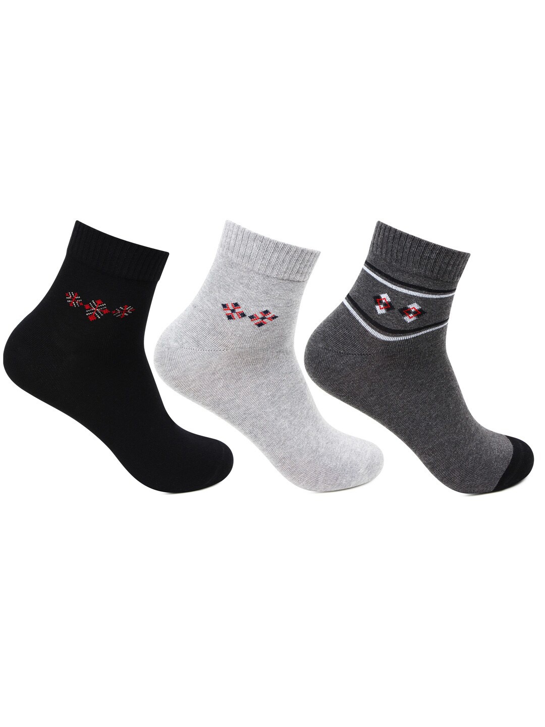 

Bonjour Men Pack Of 3 Ankle-Length Socks, Black