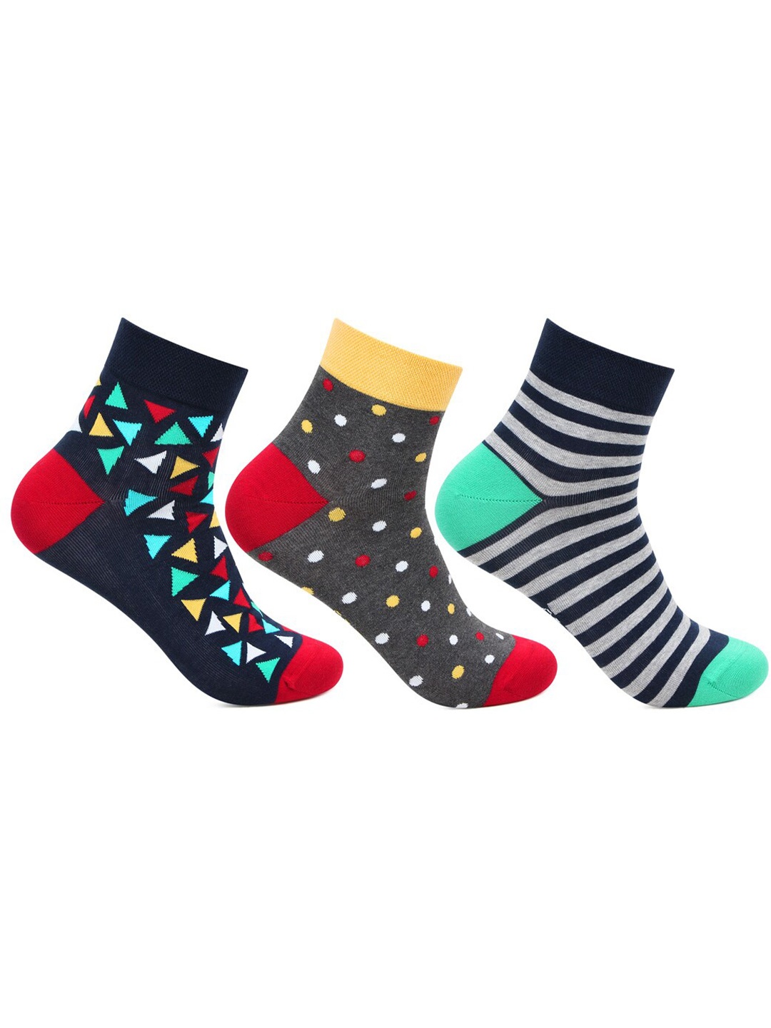 

Bonjour Pack Of 3 Men Assorted Ankle-Length Socks