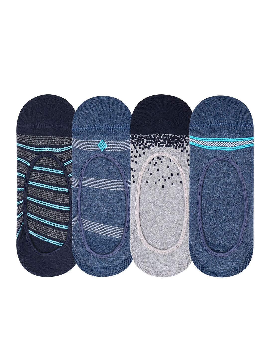 

Bonjour Men Pack of 4 Assorted Patterned Shoe Liner Socks