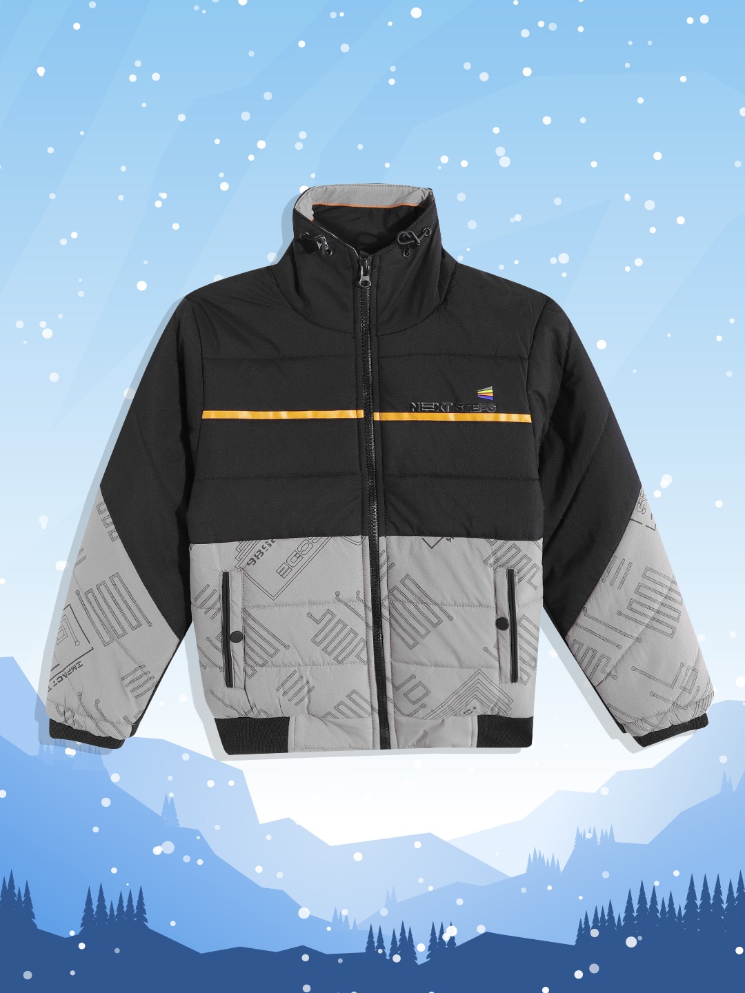 

Fort Collins Boys Black & Grey Colourblocked Insulator Bomber Jacket