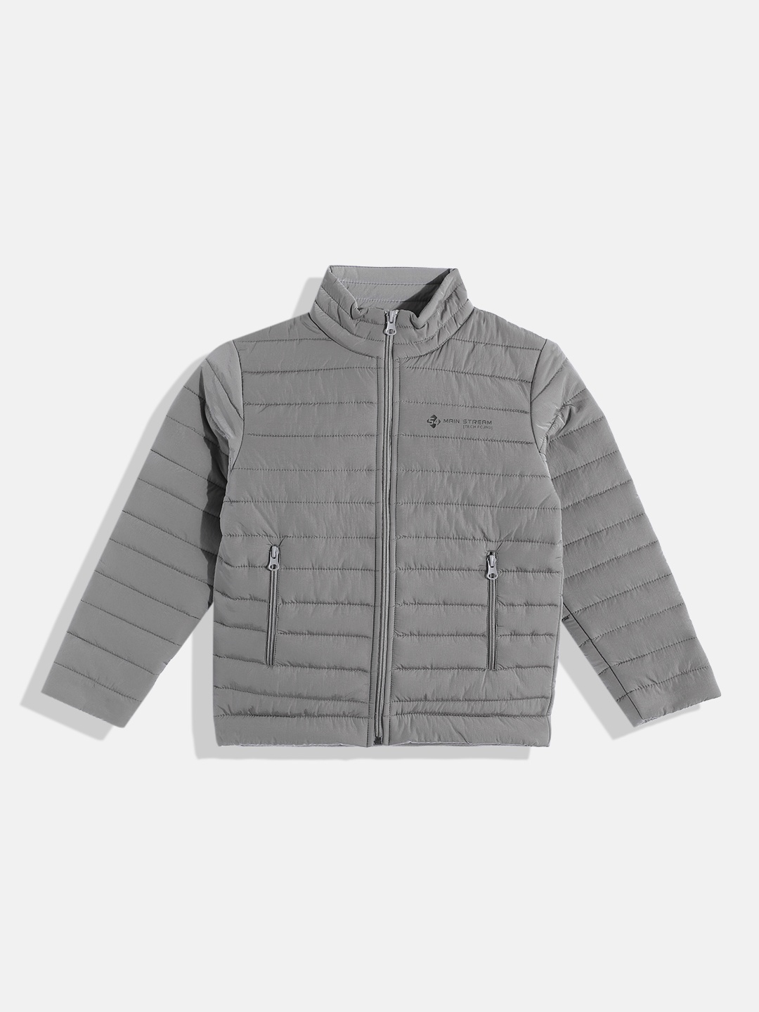 

Fort Collins Boys Grey Solid Mock Collar Padded Jacket