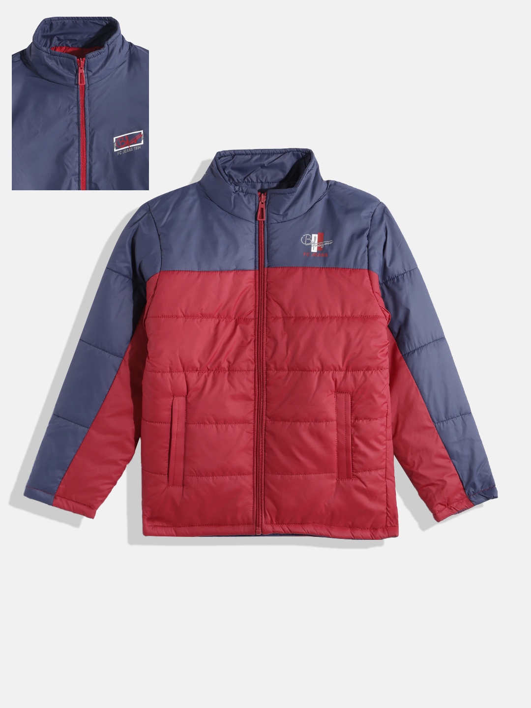 

Fort Collins Boys Colourblocked Reversible Padded Jacket, Burgundy