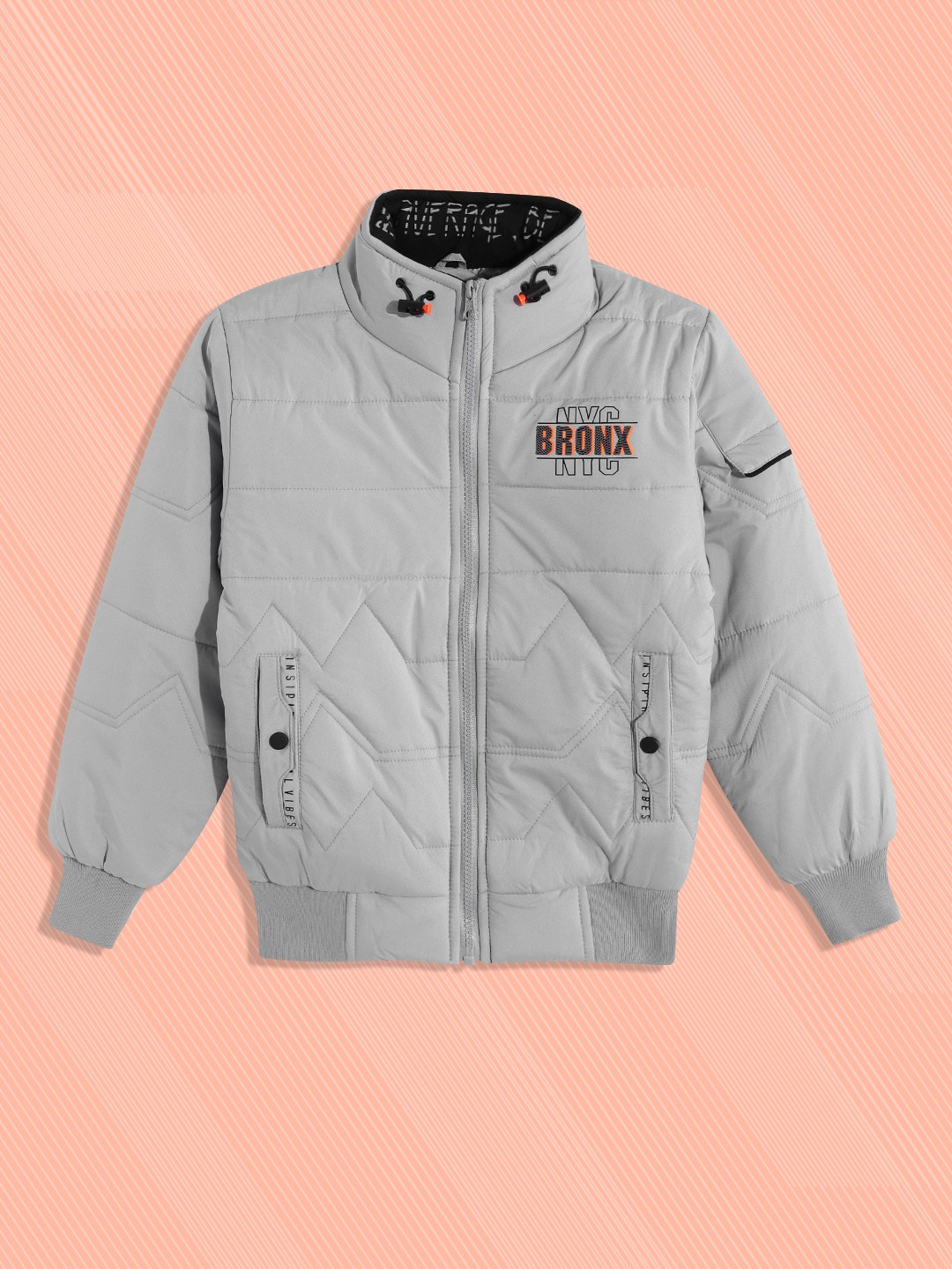 

Fort Collins Boys Grey Solid Bomber Jacket