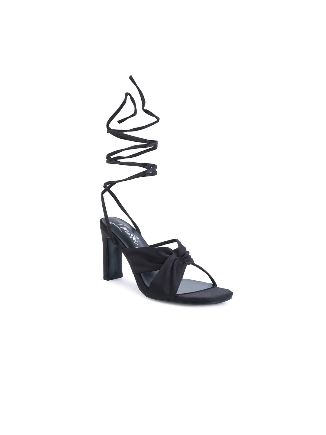 

London Rag Black Party Block Sandals