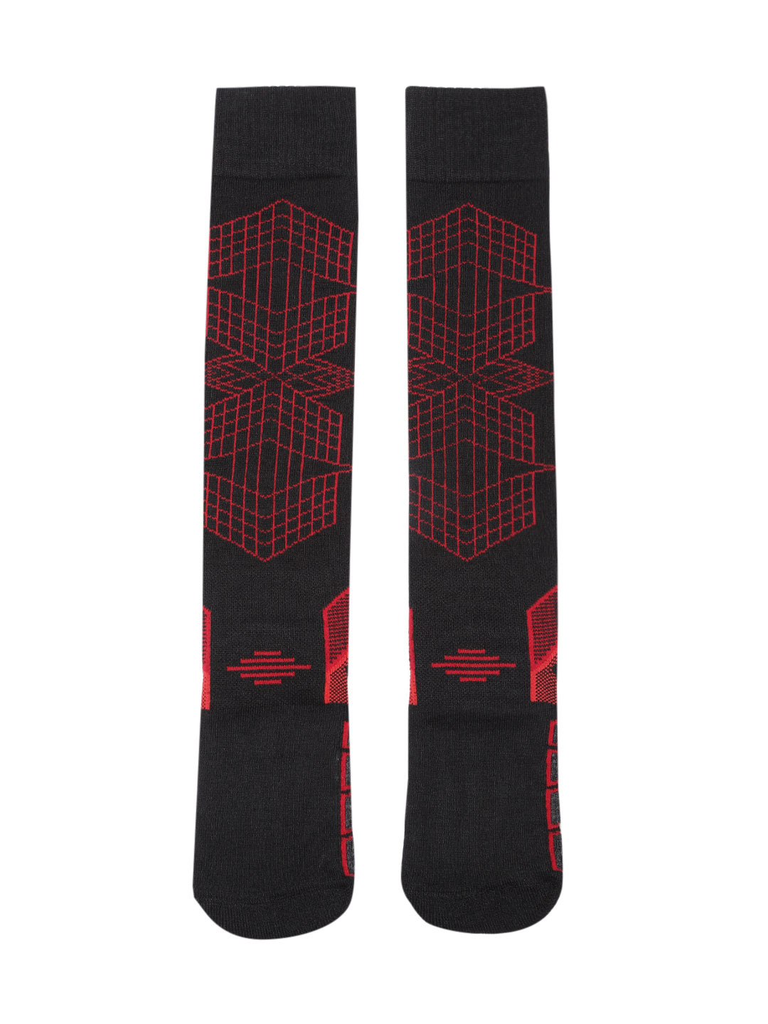

Columbia Unisex Black & Red Patterned Ankle Length Socks