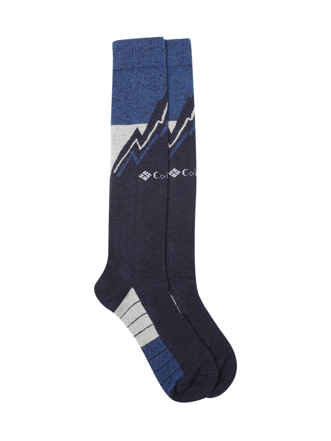 

Columbia Unisex Navy Blue Patterned Ankle Length Socks