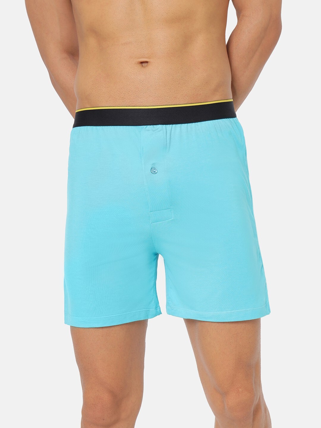 

bummer Men Micro Modal Solid Aquamarine Boxers, Blue